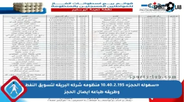 «سهولة الحجز» 10.40.2.195 منظومة شركة البريقة لتسويق النفط وطريقة طباعة إيصال الحجز